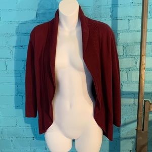 Christopher & Banks Red Petite Sweater Cardigan